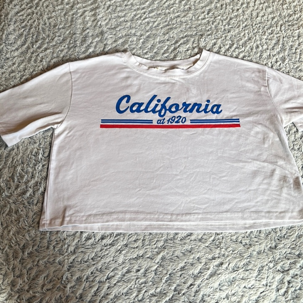 Oversized white crop top